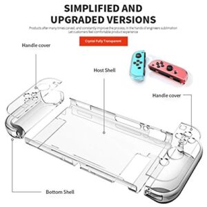 Dockable Clear Case for Nintendo Switch, VANJUNN 3 in 1 Protective Case Cover for Nintendo Switch and Joy-Con Controller with Clear Grip Cover Shock-Absorption and Anti-Scratch Design(Crystal Clear)