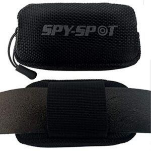 spy spot waterproof small pouch with zipper - oxford thick fabric - multi-purpose bag with loop attachment - gps tracker case, dog collar pouch - black
