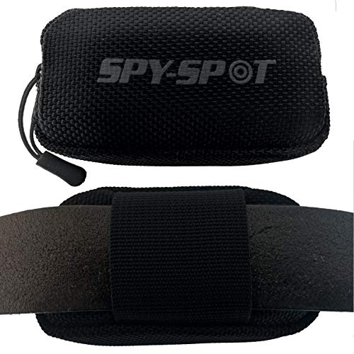 Spy Spot Waterproof Small Pouch with Zipper - Oxford Thick Fabric - Multi-purpose Bag with Loop Attachment - GPS Tracker Case, Dog Collar Pouch - Black