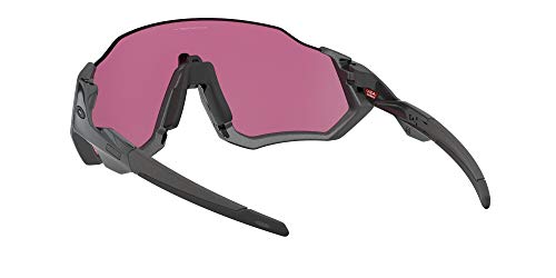 Oakley Men's Oo9401 Flight Jacket Rectangular Sunglasses, Steel/Prizm Road Jade, 37 mm