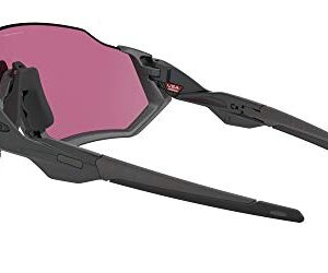 Oakley Men's Oo9401 Flight Jacket Rectangular Sunglasses, Steel/Prizm Road Jade, 37 mm