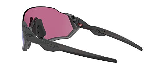 Oakley Men's Oo9401 Flight Jacket Rectangular Sunglasses, Steel/Prizm Road Jade, 37 mm