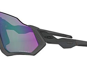 Oakley Men's Oo9401 Flight Jacket Rectangular Sunglasses, Steel/Prizm Road Jade, 37 mm