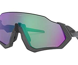 Oakley Men's Oo9401 Flight Jacket Rectangular Sunglasses, Steel/Prizm Road Jade, 37 mm