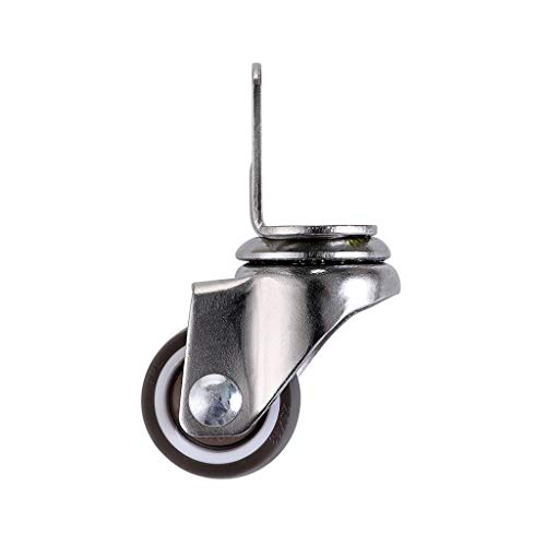 Skelang 4 Pcs 1 Inch Side Mounting Casters, TPE Swivel Plated Caster Wheels, L- Shaped Mute Wheel, Replacement for Baby Bed, Carts Trolley, Kitchen Cabinet, Furniture, Table, Loading Capacity 100 Lbs