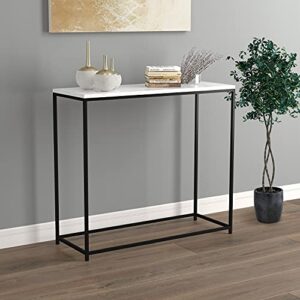 Safdie & Co. - Metal Console Table, Marble Black Console Tables for Entryway, Use As Doorway Table, Narrow Bar Table, or Accent Furniture for Decorating Foyer, 12 x 28 x 31 Inches