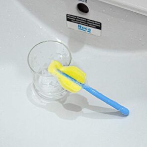 AUEAR, Milk Bottle Nipple Brushes Pacifier Sponge Cleaning Small Brush Cleaner Set for Bottles and Accessories (8 Pcs)