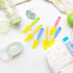 AUEAR, Milk Bottle Nipple Brushes Pacifier Sponge Cleaning Small Brush Cleaner Set for Bottles and Accessories (8 Pcs)