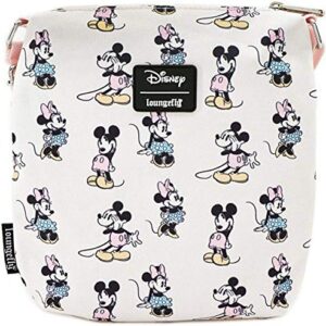 Loungefly Women Pastel Minnie Mickey AOP Nylon Passport, Multi, 8 inches x 9 inches x 1.25 inches