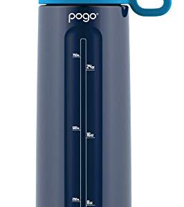 Pogo Active BPA-Free Tritan Plastic Leak-Proof Water Bottle with Soft Straw, 32 oz, Academy Navy