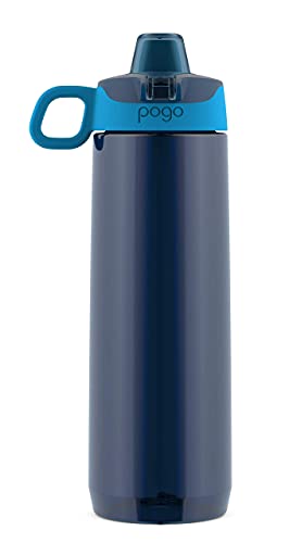 Pogo Active BPA-Free Tritan Plastic Leak-Proof Water Bottle with Soft Straw, 32 oz, Academy Navy