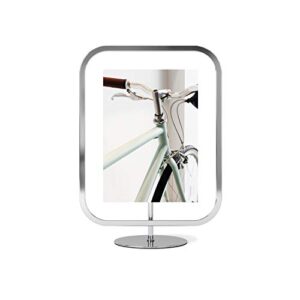 umbra infinity picture frame, floating photo display for desk or wall, 5x7, chrome