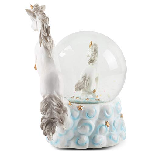 Elanze Designs Mystical Unicorns Figurine 100MM Water Globe Plays Tune You are My Sunshine