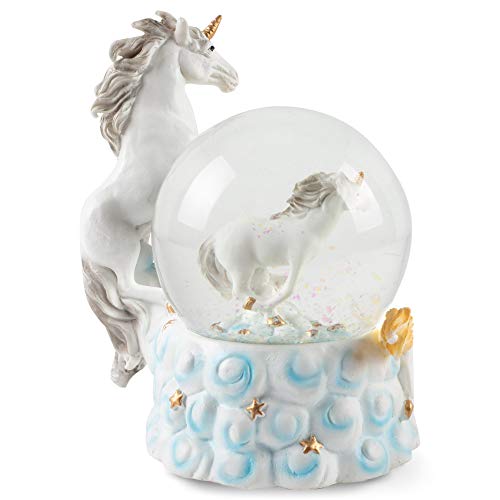 Elanze Designs Mystical Unicorns Figurine 100MM Water Globe Plays Tune You are My Sunshine