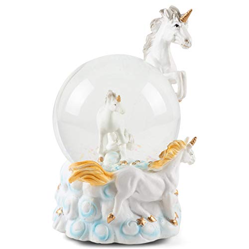 Elanze Designs Mystical Unicorns Figurine 100MM Water Globe Plays Tune You are My Sunshine