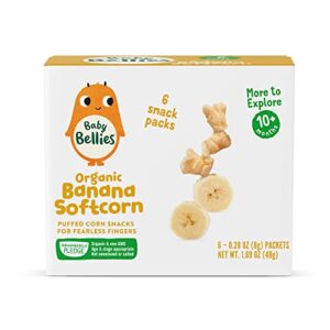 Baby Bellies Organic Softcorn Baby Snack, Banana, Pack of 7 Individual Snack Packs, 0.28 Ounce