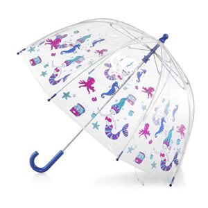 totes kids clear bubble kids umbrella - perfect for walking safety- child safe with pinch-proof closure and easy-grip curved handle perfect for small hands, in transparent or colorful options