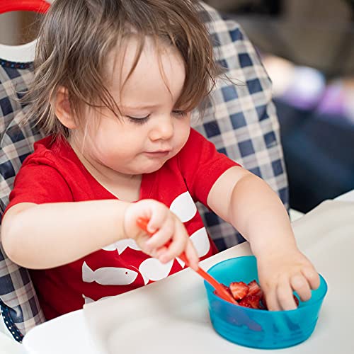 Cuddly Hippo Kids Plastic Dinnerware Set of 18 Multi Color Flatware (Spoons, Forks and Knives) - Reusable, BPA-Free, Dishwasher Safe and Microwaveable