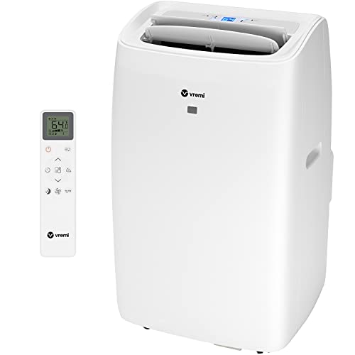 Vremi 14000 BTU Portable Air Conditioner with Heat - Easy to Move AC Unit for Rooms up to 450 Sq Ft - with Powerful Cooling Fan, Reusable Filter, Auto Shut Off (10400 BTU New DOE)