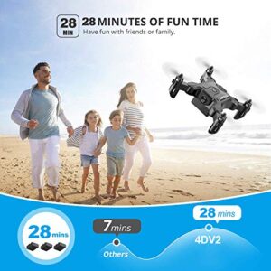 Foldable Mini Drone for Kids Toys,V2 Nano Pocket RC Quadcopter for Beginners Gift,with 3 Batteries,Altitude Hold, Headless Mode,3D Flips, One Key Return,3 Speed Modes,Easy Fly