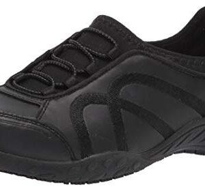 Skechers Women's Slip on Bungee Gore Food Service Shoe, Black, 7.5