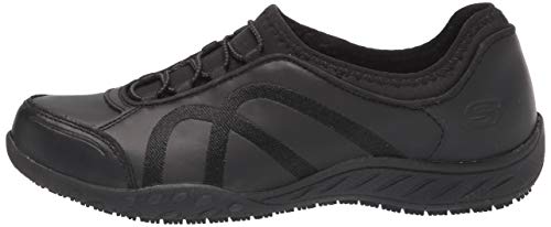 Skechers Women's Slip on Bungee Gore Food Service Shoe, Black, 7.5