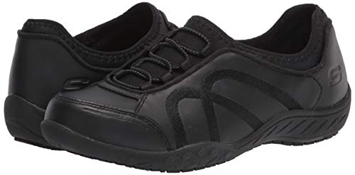 Skechers Women's Slip on Bungee Gore Food Service Shoe, Black, 7.5