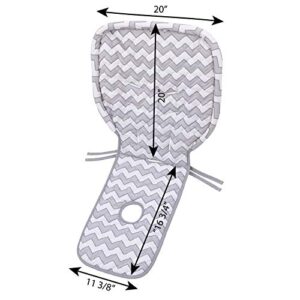Sumersault – Soft Gray and White Chevron High Chair Pad | Easy to Install Replacement Cushion | Fits Most 3-5 Point Harness High Chairs