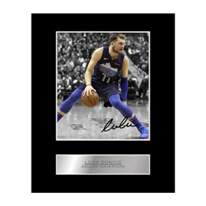 iconic pics luka doncic signed mounted photo display #03 printed autograph gift picture print