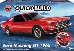 airfix quickbuild ford mustang gt 1968 red brick building plastic model kit car j6035