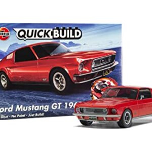 Airfix Quickbuild Ford Mustang GT 1968 Red Brick Building Plastic Model Kit Car J6035