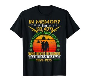 vietnam veteran in memory the war vietnam gift t-shirt