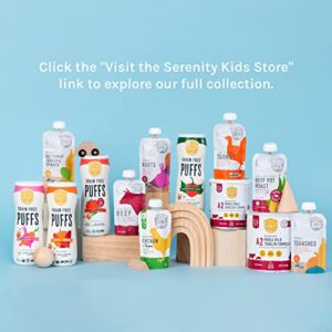 Serenity Kids 6+ Months Certified Organic Baby Food Pouches Veggie Puree | No Sugary Fruits or Added Sugar | Allergen Free | 3.5 Ounce BPA-Free Pouch | Variety Pack | 8 Count