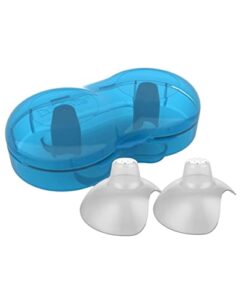 dr. brown’s nipple shields with case, size 1 - up to 24 mm, stretch fit, for latch difficulties, flat/inverted nipples, silicone nipple shield