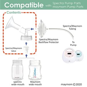 Maymom MyFit Flange Set 19mm Shield Widemouth Connector 3rd Gen Duckbill Valve Work w/Spectra S2 Spectra S1 Not Original Spectra S2 Accessories Not OEM Spectra Pump Parts Spectra Flange Spectra Valve