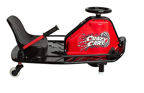 Razor Crazy Cart - 24V Electric Drifting Go Kart - Variable Speed, Up to 12 mph, Drift Bar for Controlled Drifts, One Size, Black/Red
