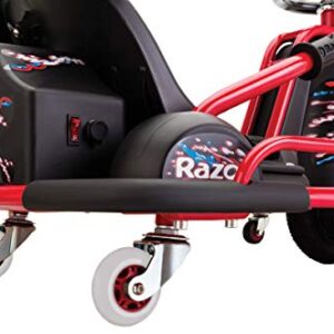Razor Crazy Cart - 24V Electric Drifting Go Kart - Variable Speed, Up to 12 mph, Drift Bar for Controlled Drifts, One Size, Black/Red