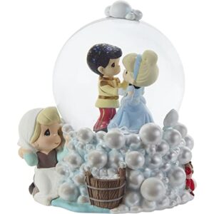 precious moments 201115 disney showcase follow your dreams to happily ever resin/glass musical cinderella snow globe, one size, multicolored