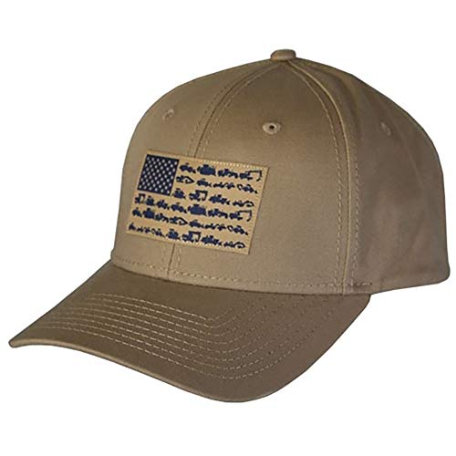 Caterpillar Equipment Machinery Flag Patch Khaki Cap/Hat