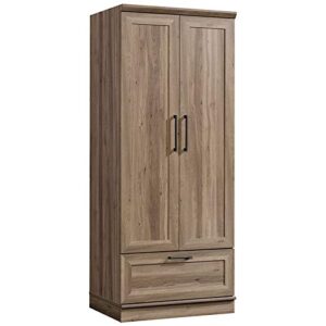 pemberly row modern engineered wood wardrobe armoire with 1-drawer in salt oak
