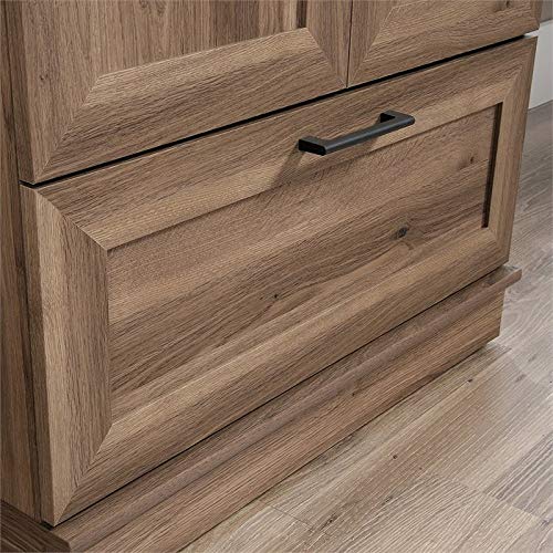 Pemberly Row Modern Engineered Wood Wardrobe Armoire with 1-Drawer in Salt Oak