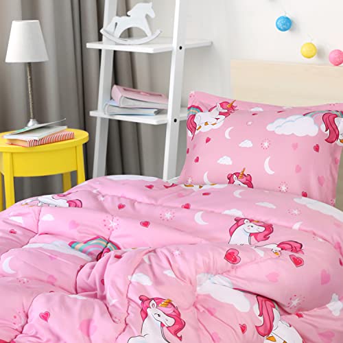 Utopia Bedding - Comforter Bedding Set with 2 Pillow Cases - 3 Piece Soft Brushed Microfiber Kids Bedding Set for Boys/Girls - Machine Washable, Unicorn, Twin