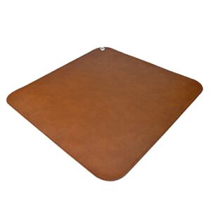 linkidea vegan leather splat mat for under high chair floor protector (39" l x 39" w)