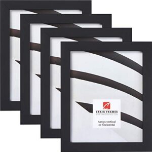 craig frames essentials, modern 1 inch picture frame, 10 x 13 inch, black, set of 4
