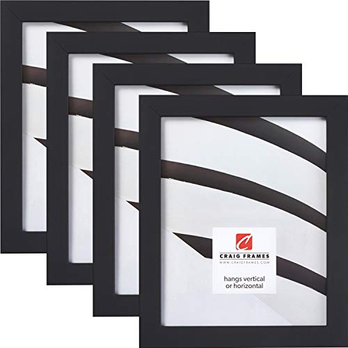 Craig Frames Essentials, Modern 1 Inch Picture Frame, 10 x 13 Inch, Black, Set of 4