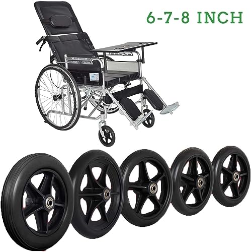 6 Inch Solid Wheel Replacement for Wheelchairs, Rollators, Walkers,