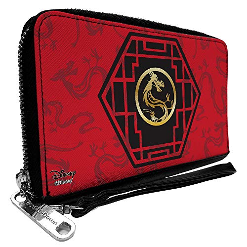 Buckle-Down Women's PU Zip Around Wallet Rectangle-Mulan, 7.5"x4.5"