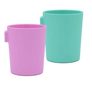 eztotz ezcup magnetic fridge cups for kids - usa made open top toddler cups for independent drinkers - hanging plastic kids cup for fridges or water coolers - safe & non-toxic