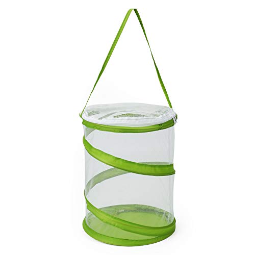 RESTCLOUD Pop-up Insect and Butterfly Habitat Cage Terrarium Clear Mesh Enclosure, See Through Easier 9" x 11" Tall