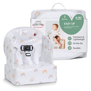 babytolove easy up baby booster seat | lightweight on the go and easy to carry | rainbow